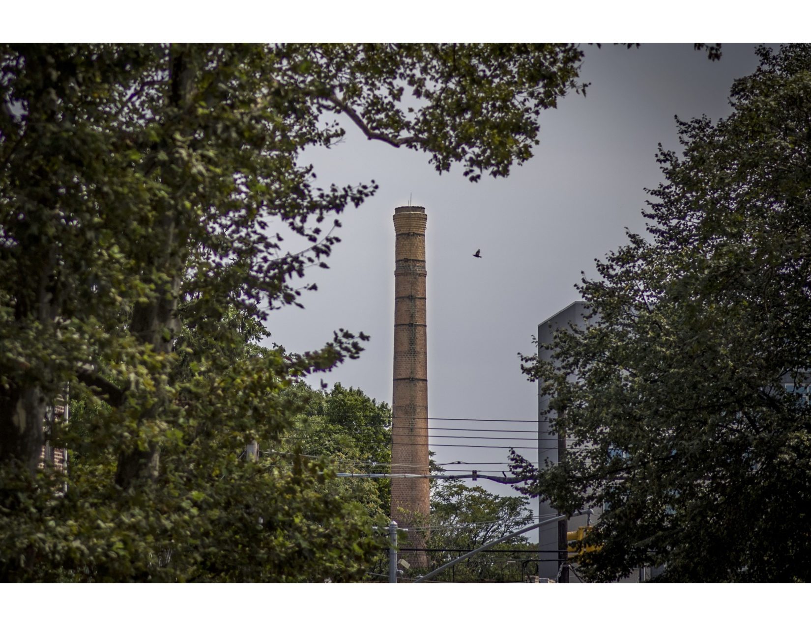A towering smoke stack at The Vitagraph in New York